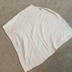 White sweater poncho